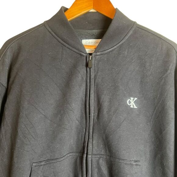 Calvin Klein black fleece full zip. Relaxed fit - Picture 2 of 7